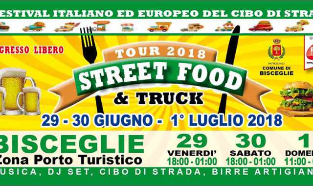 Bisceglie, Street food & truck: tre giorni di degustazioni, musica e animazione
